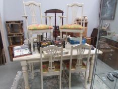 A good modern painted table and 6 chairs (match dresser Lot 345)