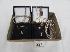 A mixed lot of jewellery including 2 pendant and ring sets