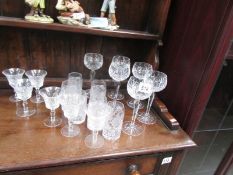 A quantity of cut glass items