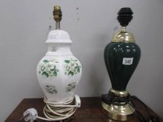 2 pottery table lamps