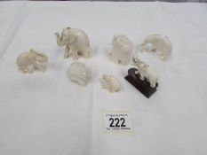 A collection of elephants including bone and ivory