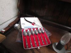A cased set of Viners's spoons and other cutlery etc