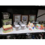 A mixed lot including butter dishes etc