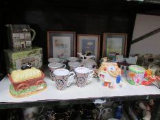 A mixed lot including butter dishes etc