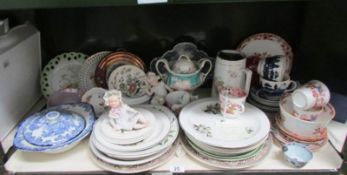 A quantity of collectible china including Willow pattern, Meakin,