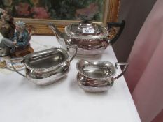 A 3 piece silver plated tea set