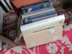 A box of garden and nature books