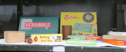 A shelf of games