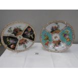 2 19th century continental porcelain plates,
