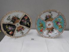 2 19th century continental porcelain plates,