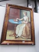 A framed and glazed study of a lady