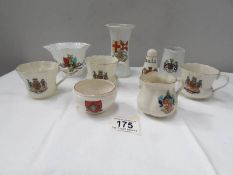 9 pieces of crested china including Goss