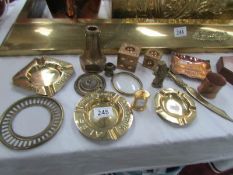 A mixed lot of brass ware