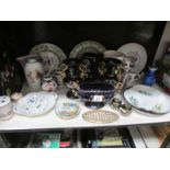 A mixed lot of china vases, plates etc,