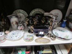 A mixed lot of china vases, plates etc,