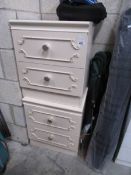2 cream bedside cabinets
