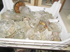 A box of chandelier parts