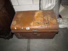 A tin trunk