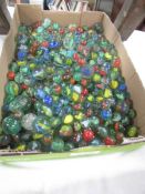 A large quantity of glass marbles