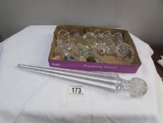 A quantity of glass decanter stoppers etc