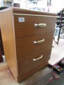 A 3 drawer bedside chest