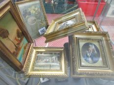 3 gilt framed prints and 3 other picture