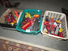 A large quantity of play worn die cast including Matchbox,