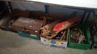 A large quantity of tools including saw blades