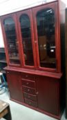 A mahogany effect wall unit