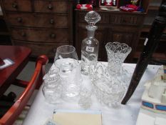 A mixed lot of glass including decanter