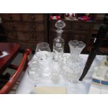 A mixed lot of glass including decanter