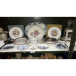 A quantity of collector's plates etc