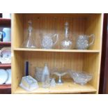 A quantity of glass ware including decanters