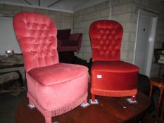 2 pink dralon bedroom chairs