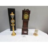 A miniature Grandfather clock and 2 others