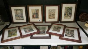 9 framed and glazed 19th century German engravings