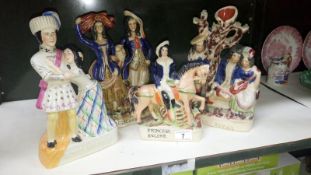 4 Staffordshire figures