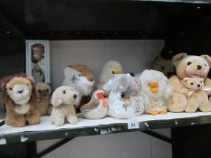 A mixed lot of soft toys