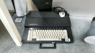 An electric portable typewriter