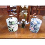 Two 20th century Chinese lidded jars and a Murano glass vase