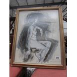 A framed and glazed nude study signed Lewis Davies '96