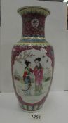 A large hand painted Chinese vase