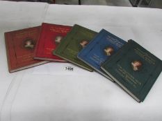 5 volumes of The Pear's Edition of Charles Dickens Christmas books