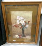 A good watercolour of flowers in vase by H Gunn,