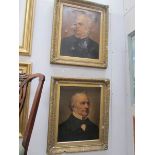 2 Oleographs after Robert A Muller of portraits of William Ewart Gladstone and John Bright,