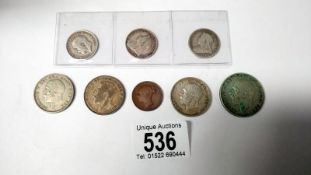 Mixed lot silver 1932 2/6 - 3x2/- 1898 - 1899- 1914 1/- etc.