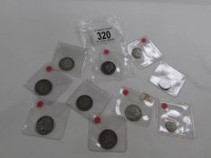 Spain silver 1 real 1862, 4 reals 1859, 20 centimes 1868, 40 centimes 1865,