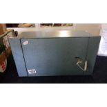 A floor strong box/safe (key in the office)