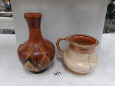 A Chameleon art deco vase and a Crown Ducal jug