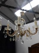 A 5 lamp chandelier